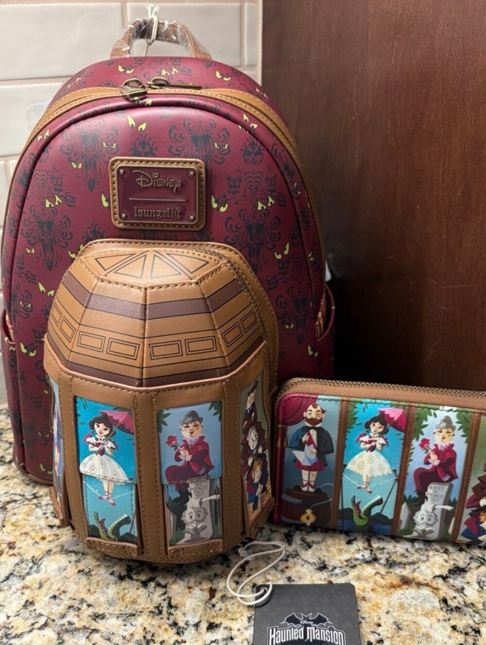 Loungefly Mini Backpack Stretching Room Haunted Mansion with coin purse